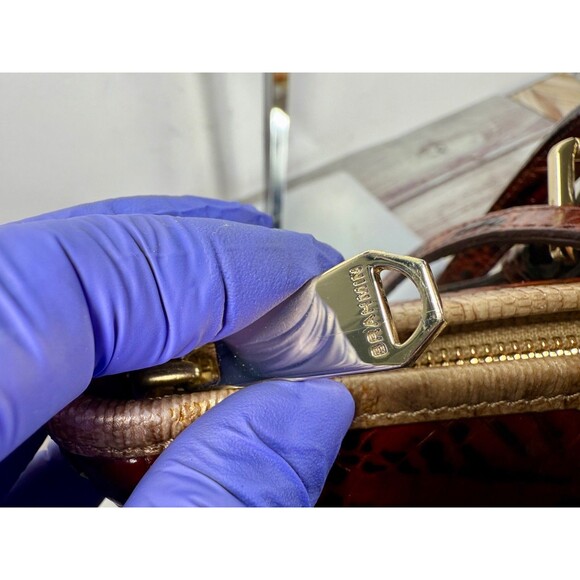 Brahmin Medium Asher Tote Coquette Pecan Two-Tone Melbourne Leather MINT - Picture 10 of 17